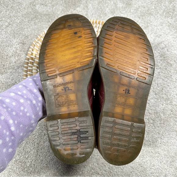 Dr. Martens Women’s Pascal Cherry Shiraz Buttero Leather 8-Eye Boots Size 6 - Picture 7 of 16